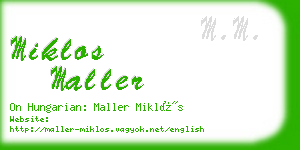 miklos maller business card